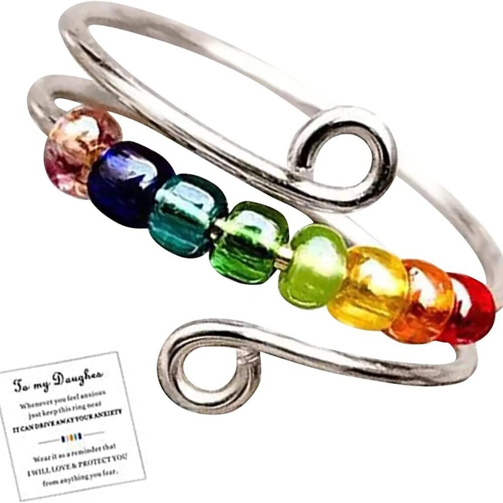 2024 New Rotatable Ring-Open Mood Rings, Stress Relieving Rings